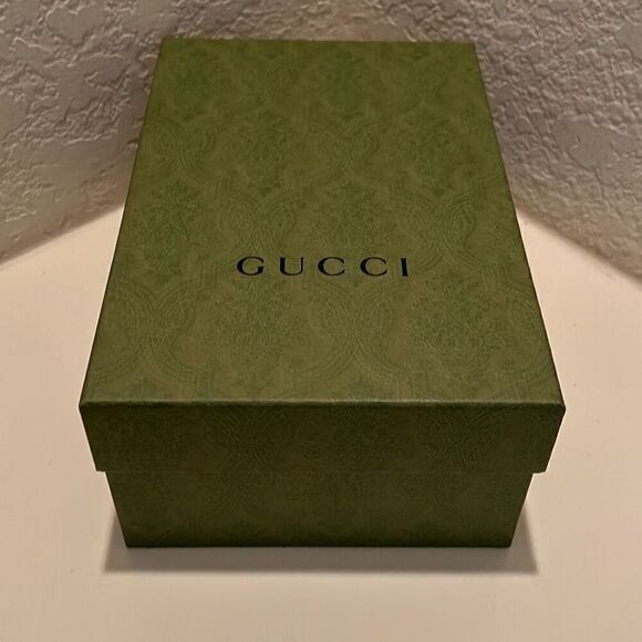 Gucci Olive Green Baroque Floral Logo Gift Storage Box Medium Sized - Picture 1 of 7